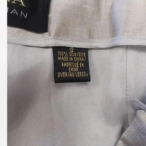 Dana Buchman 100% Silk  Silver Grey Ankle Trousers Size 12 - Picture 7 of 11